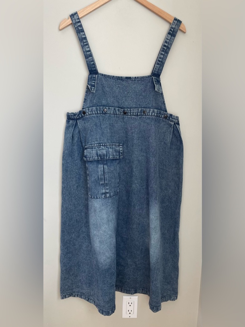Acid Wash Denim Pinafore Dress Cottagecore Gardencore Coquette Girl Y2K - Picture 2 of 7